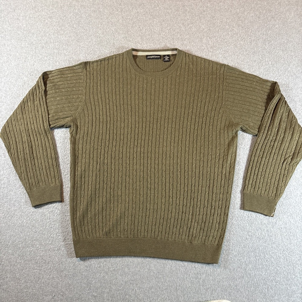 Joseph‎ & Lyman Green Silk/Cashmere Long Sleeve Sweater Men's XL READ